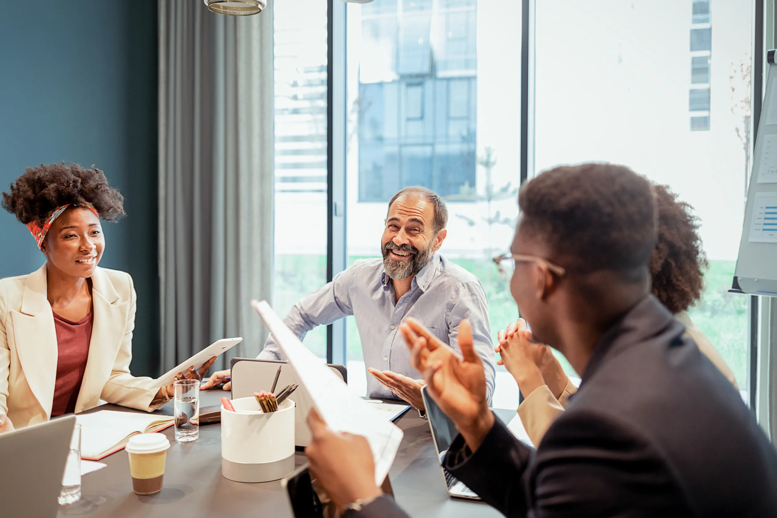 Hybrid team collaboration in structured office setting